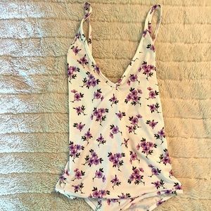 White Floral SHEIN Bodysuit NWOT